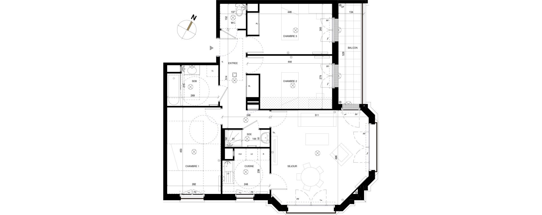 Appartement T4 de 83,13 m2 &agrave; Chessy Les studios et congr&egrave;s