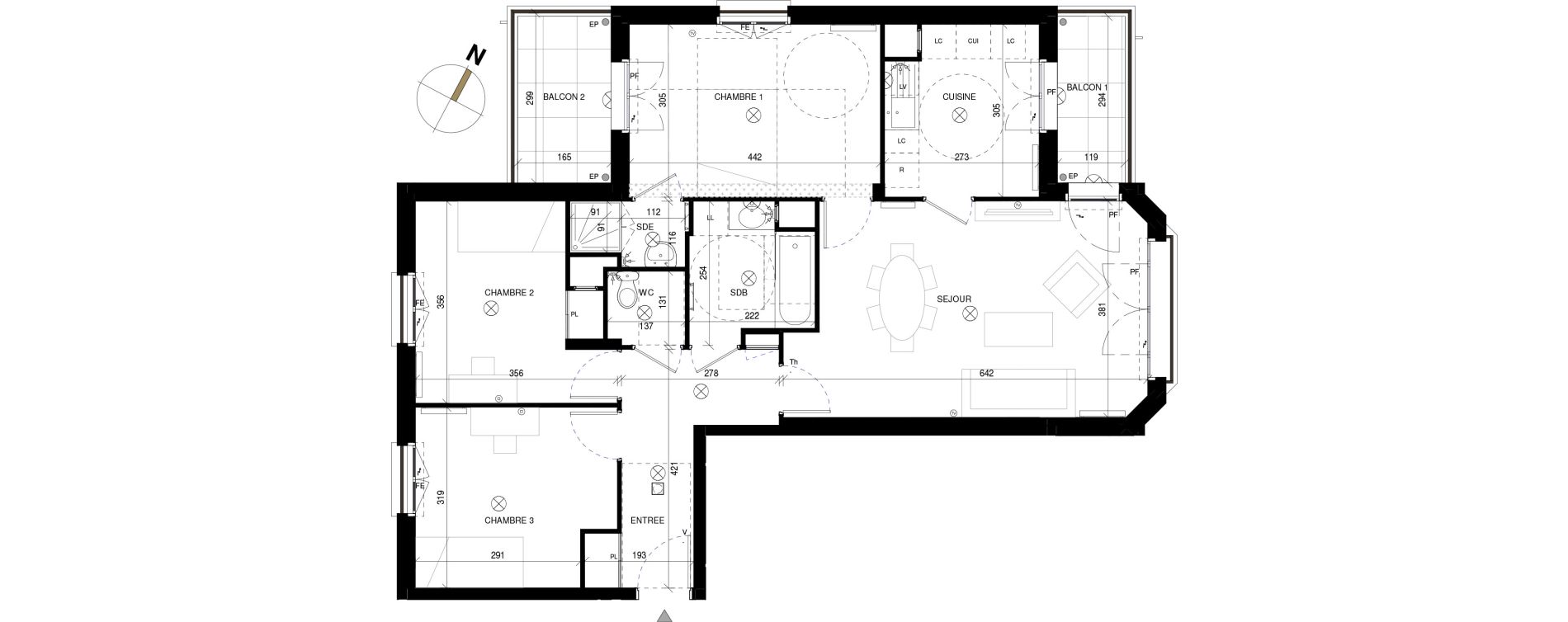 Appartement T4 de 82,59 m2 &agrave; Chessy Les studios et congr&egrave;s