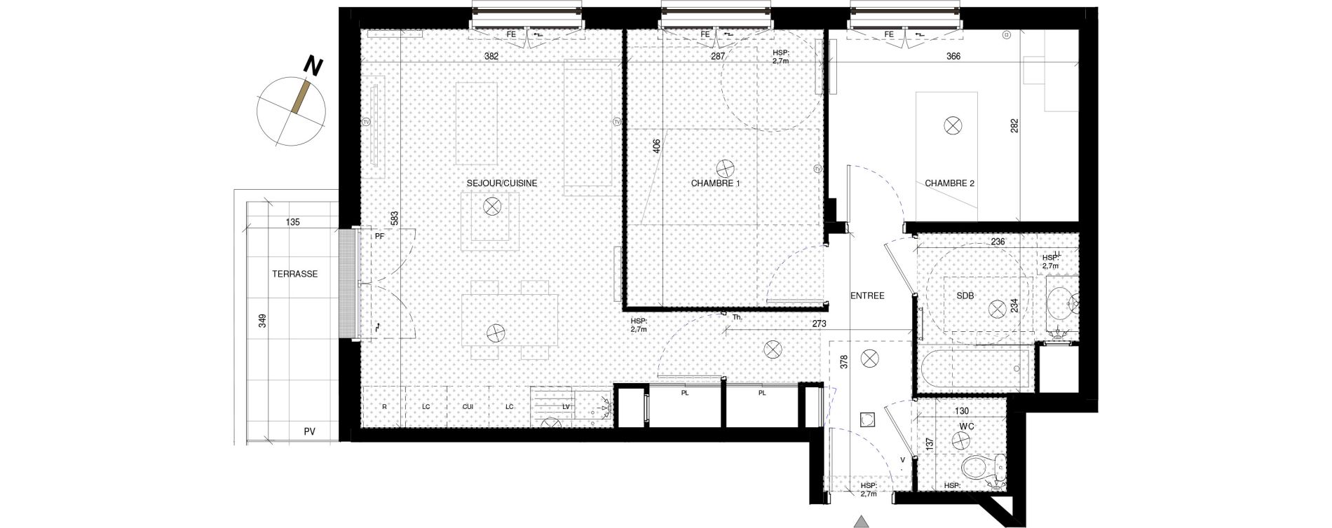 Appartement T3 de 60,14 m2 &agrave; Chessy Les studios et congr&egrave;s