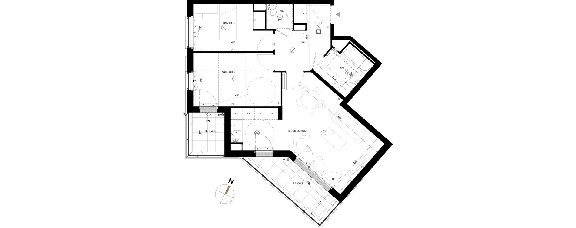 Appartement T3 de 62,21 m2 &agrave; Chessy Les studios et congr&egrave;s