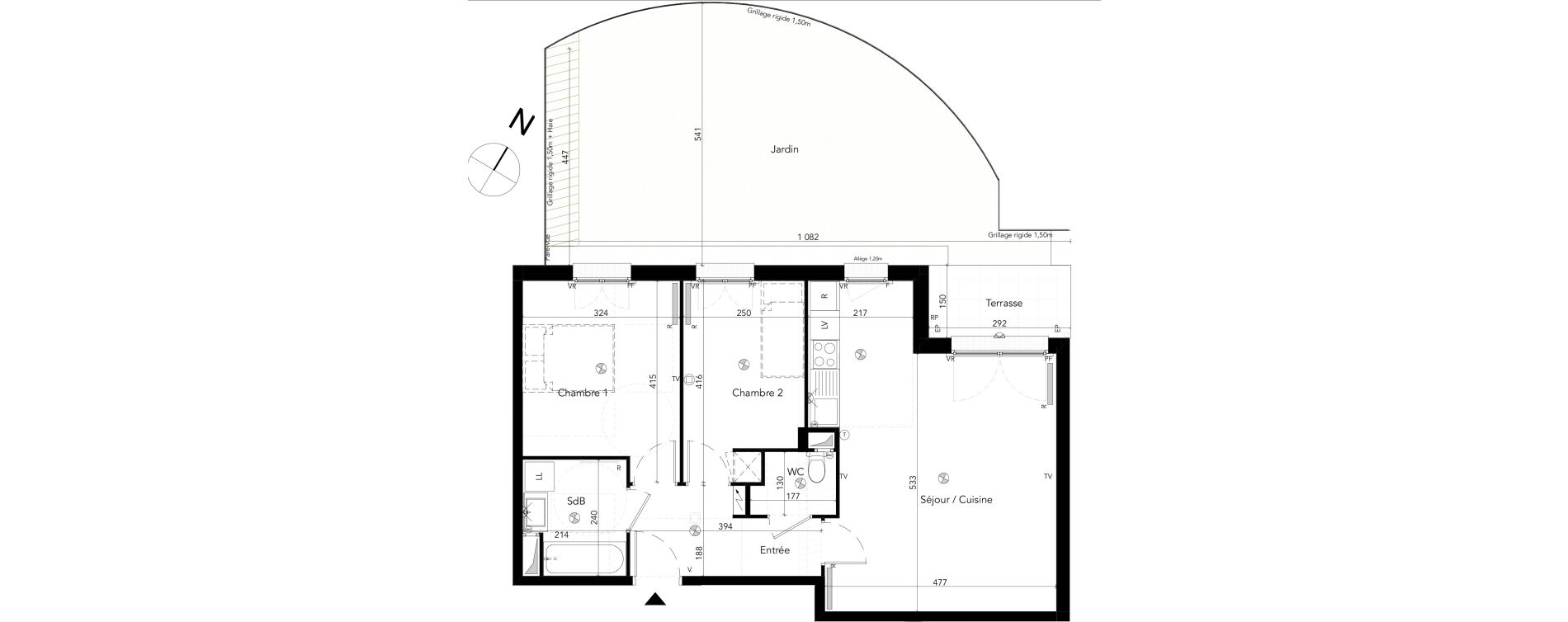Appartement T3 de 63,69 m2 &agrave; Chessy Les studios et congr&egrave;s