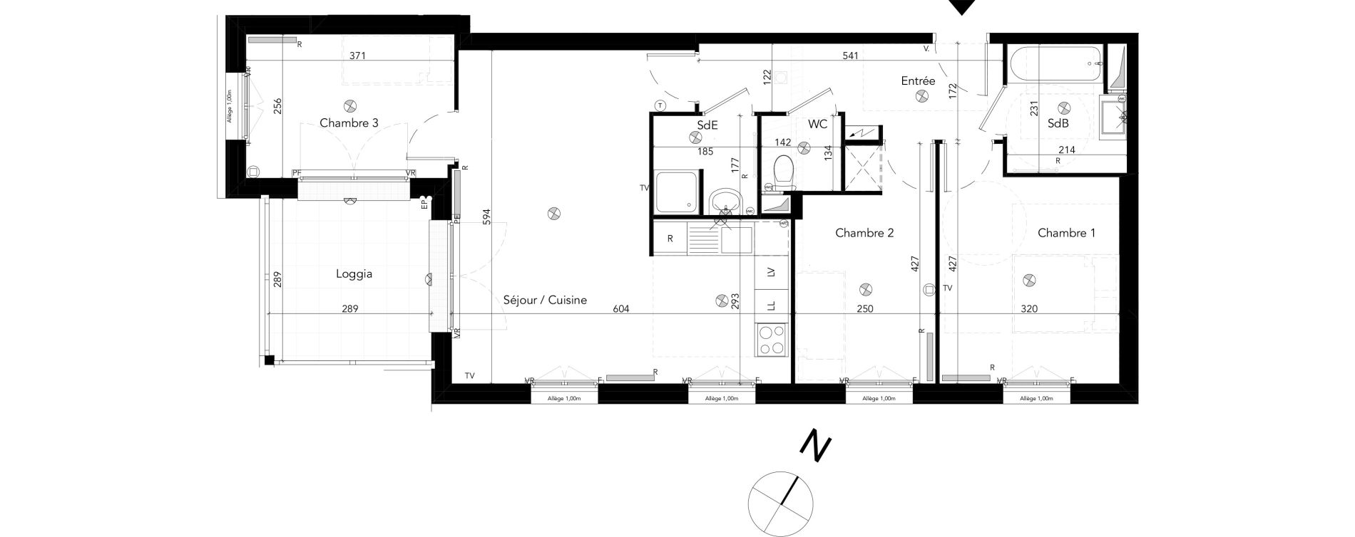 Appartement T4 de 78,06 m2 &agrave; Chessy Les studios et congr&egrave;s