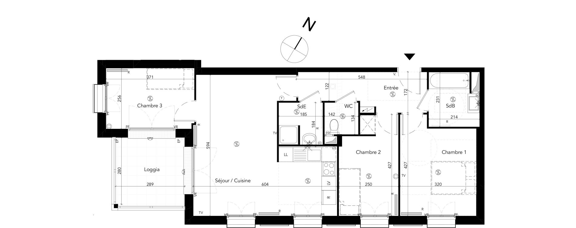 Appartement T4 de 78,06 m2 &agrave; Chessy Les studios et congr&egrave;s