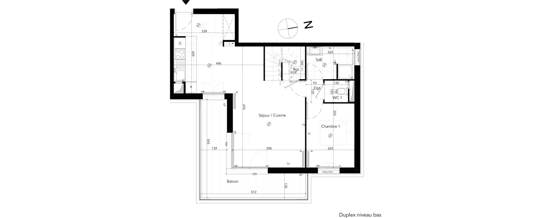 Appartement T5 de 107,18 m2 &agrave; Chessy Les studios et congr&egrave;s