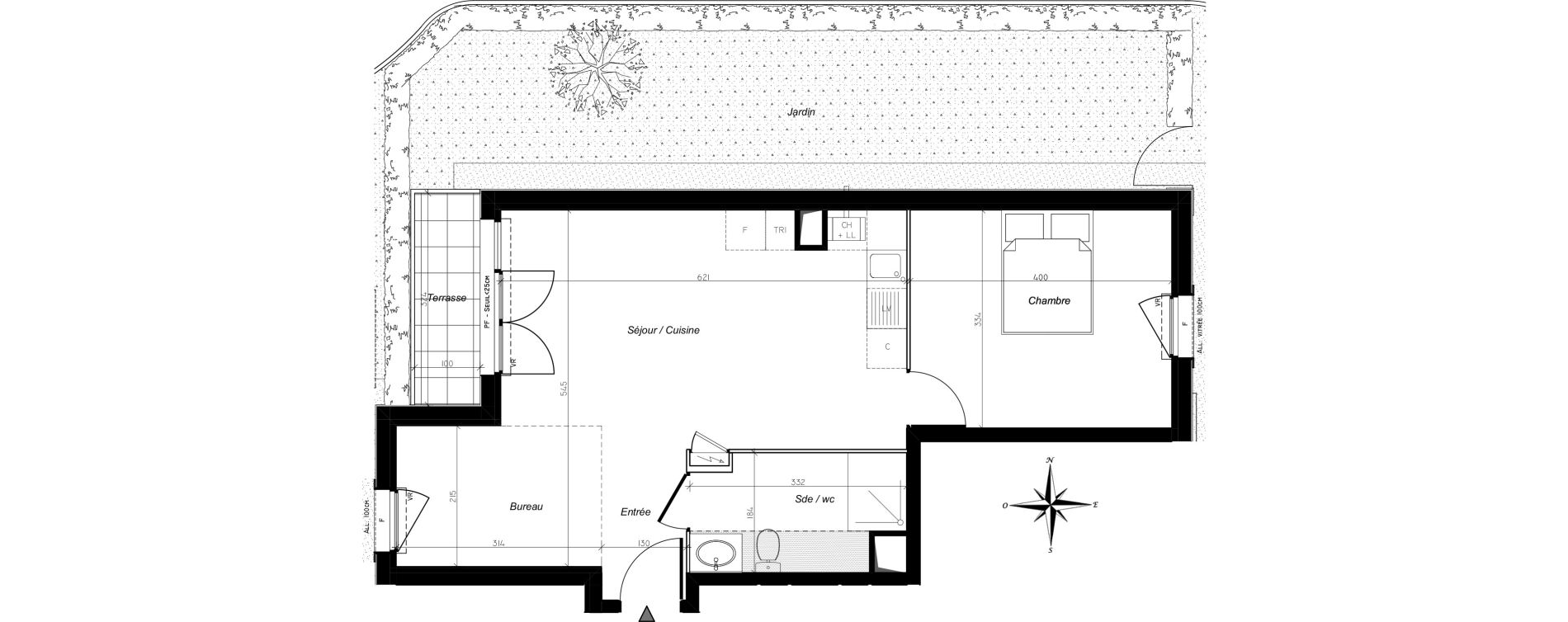 Appartement T2 de 50,52 m2 &agrave; Chevry-Cossigny Centre