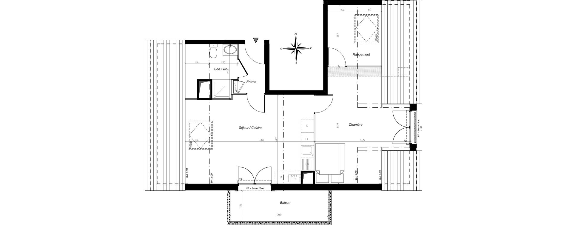 Appartement T2 de 44,77 m2 &agrave; Chevry-Cossigny Centre