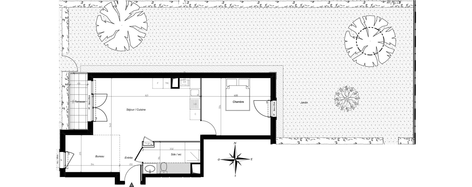 Appartement T2 de 50,52 m2 &agrave; Chevry-Cossigny Centre