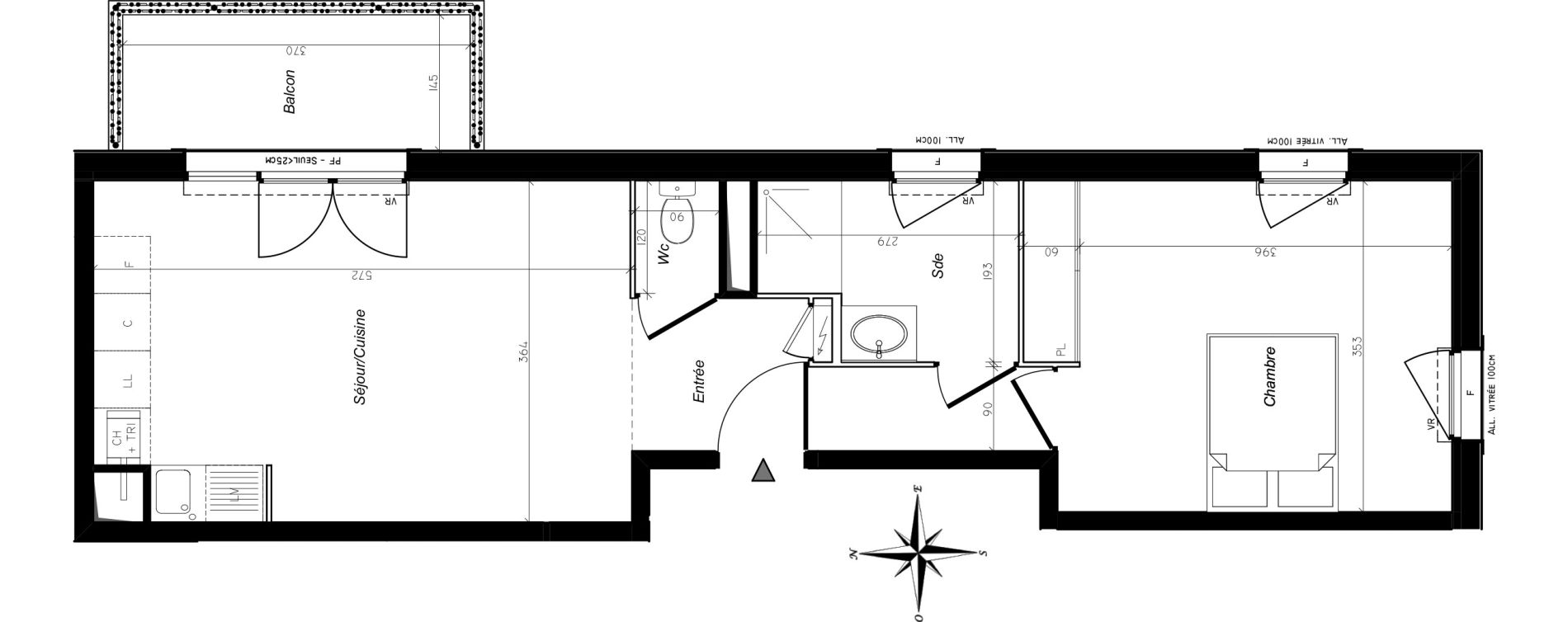 Appartement T2 de 47,17 m2 &agrave; Chevry-Cossigny Centre