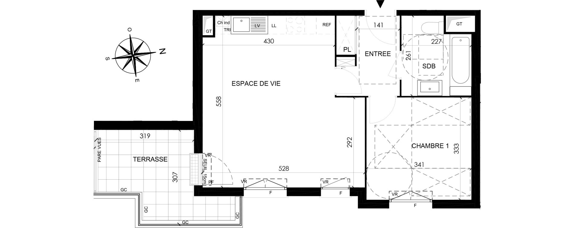 Appartement T3 de 48,26 m2 &agrave; Claye-Souilly Bois des granges