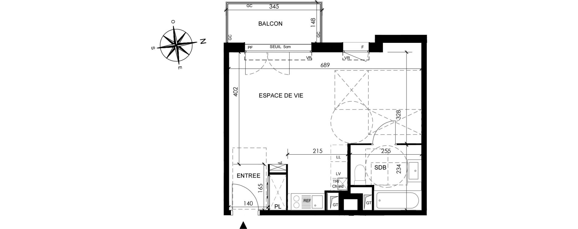 Studio de 37,48 m2 &agrave; Claye-Souilly Bois des granges