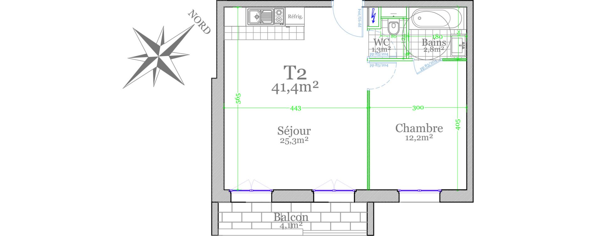 Appartement T2 de 41,40 m2 &agrave; Claye-Souilly Centre