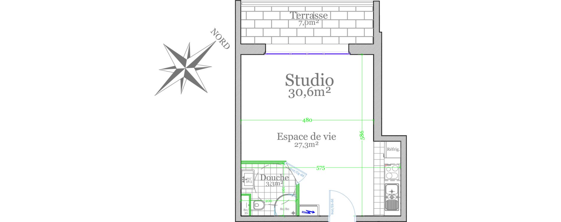 Studio de 30,60 m2 &agrave; Claye-Souilly Centre