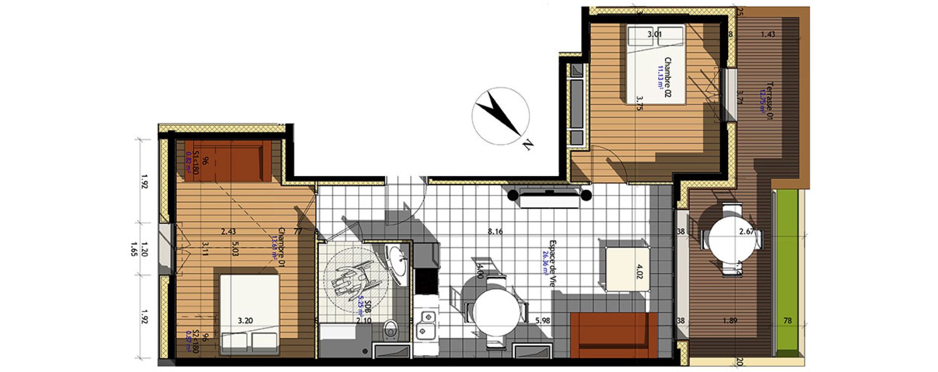 Appartement T3 de 56,35 m2 &agrave; Claye-Souilly Centre