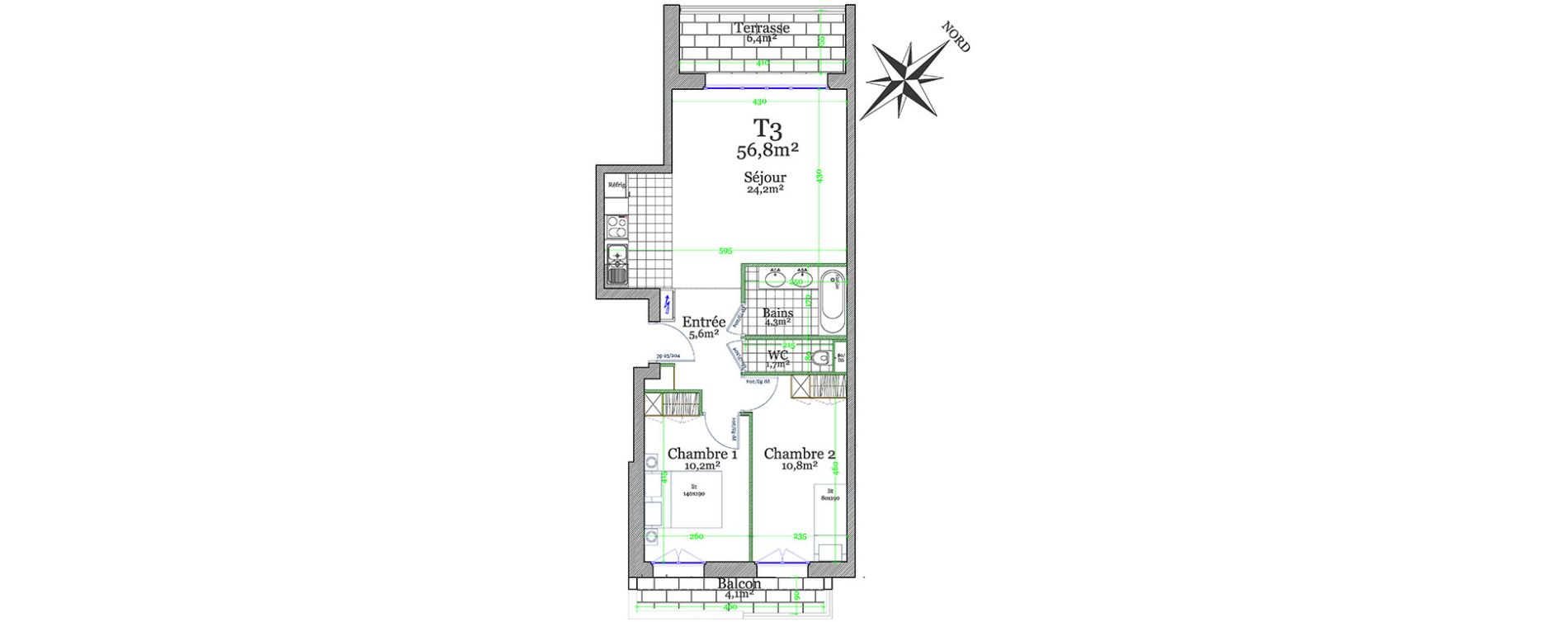 Appartement T3 de 56,80 m2 &agrave; Claye-Souilly Centre