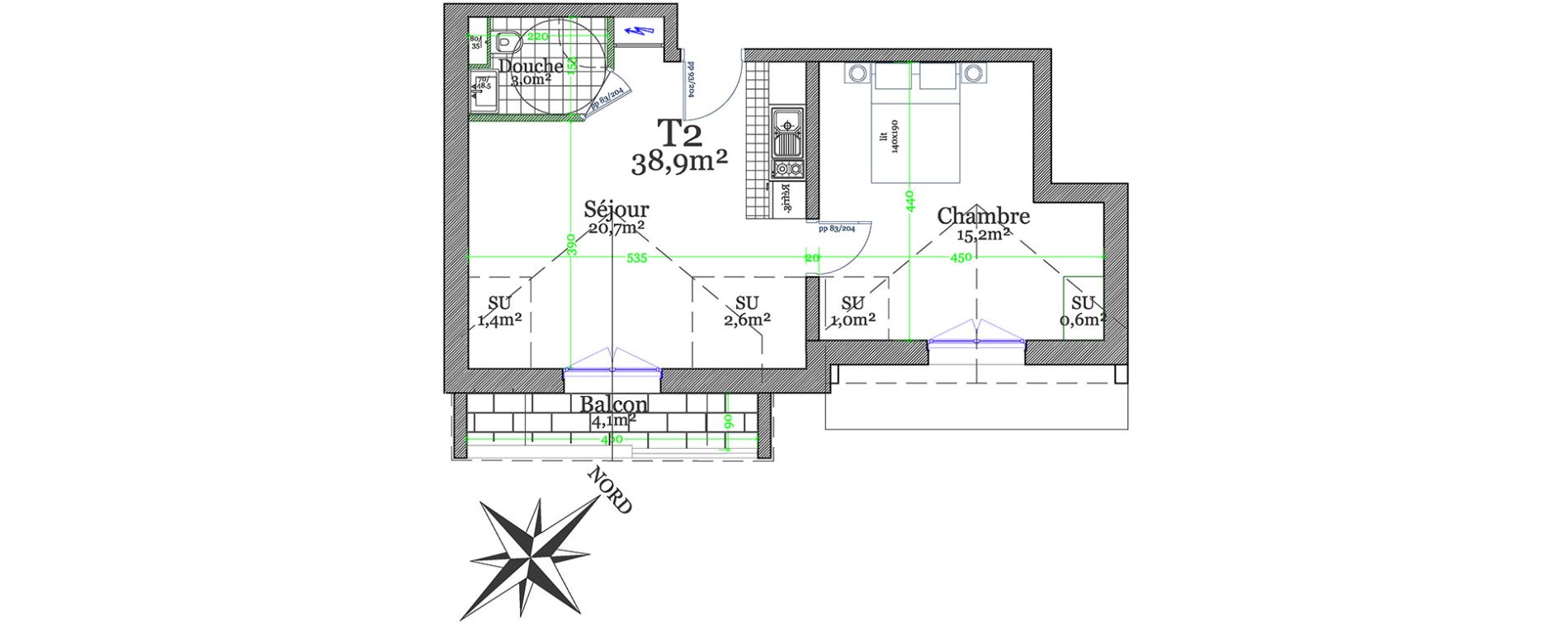 Appartement T2 de 38,90 m2 &agrave; Claye-Souilly Centre