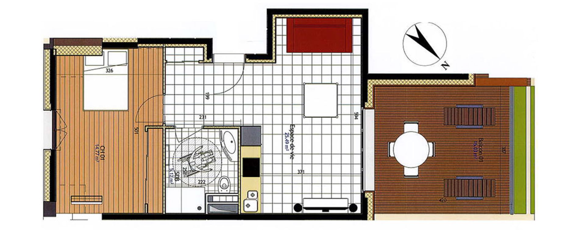 Appartement T2 de 45,37 m2 &agrave; Claye-Souilly Centre
