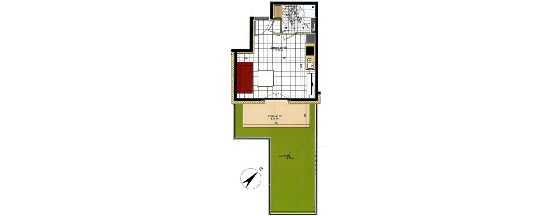 Appartement T1 de 24,88 m2 &agrave; Claye-Souilly Centre