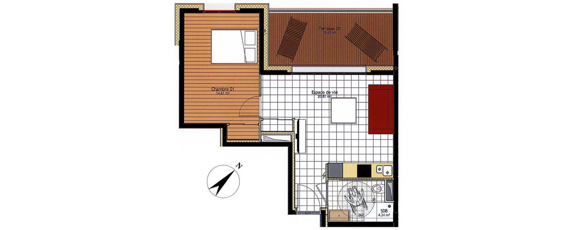 Appartement T2 de 39,66 m2 &agrave; Claye-Souilly Centre