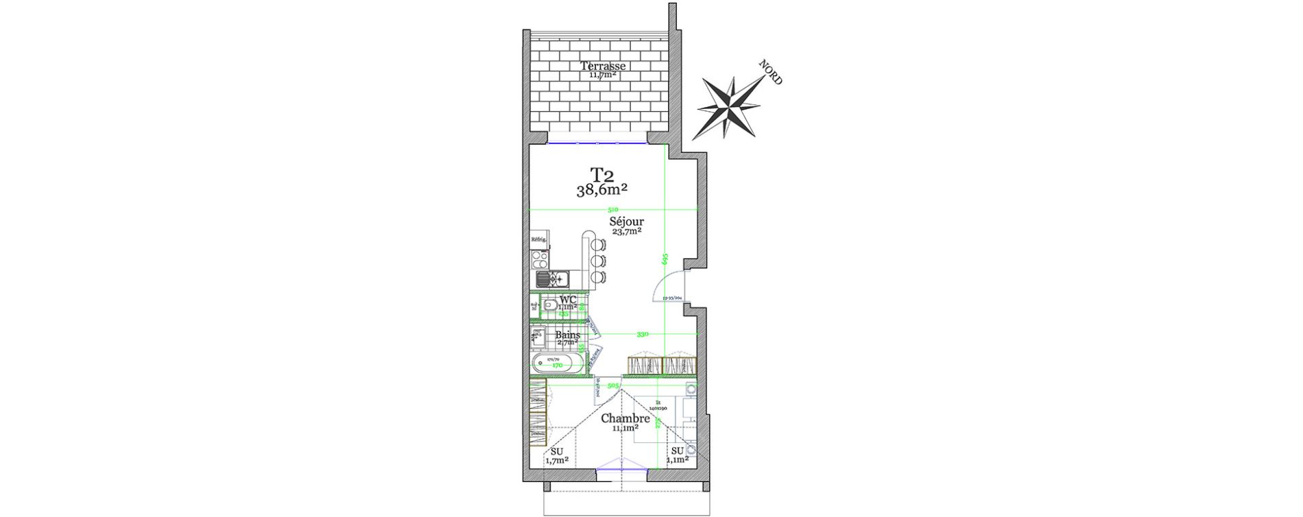 Appartement T2 de 38,60 m2 &agrave; Claye-Souilly Centre