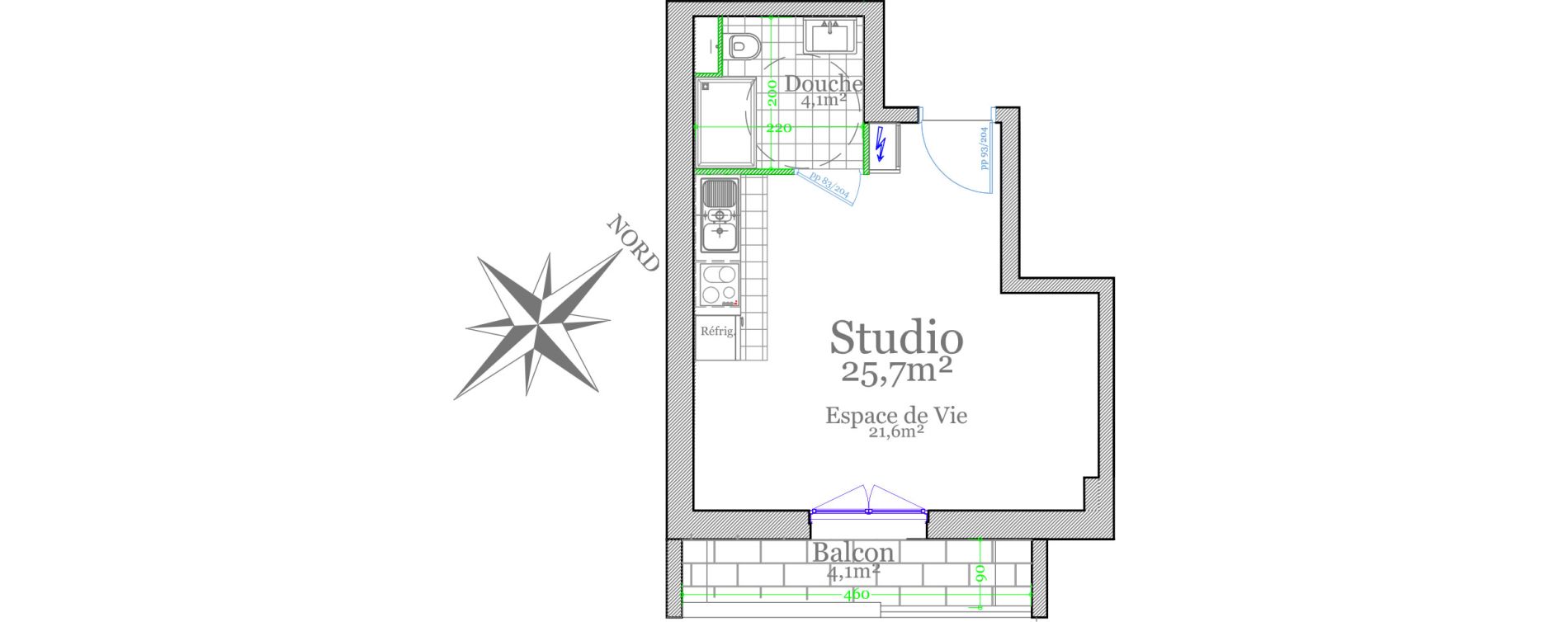 Studio de 25,70 m2 &agrave; Claye-Souilly Centre