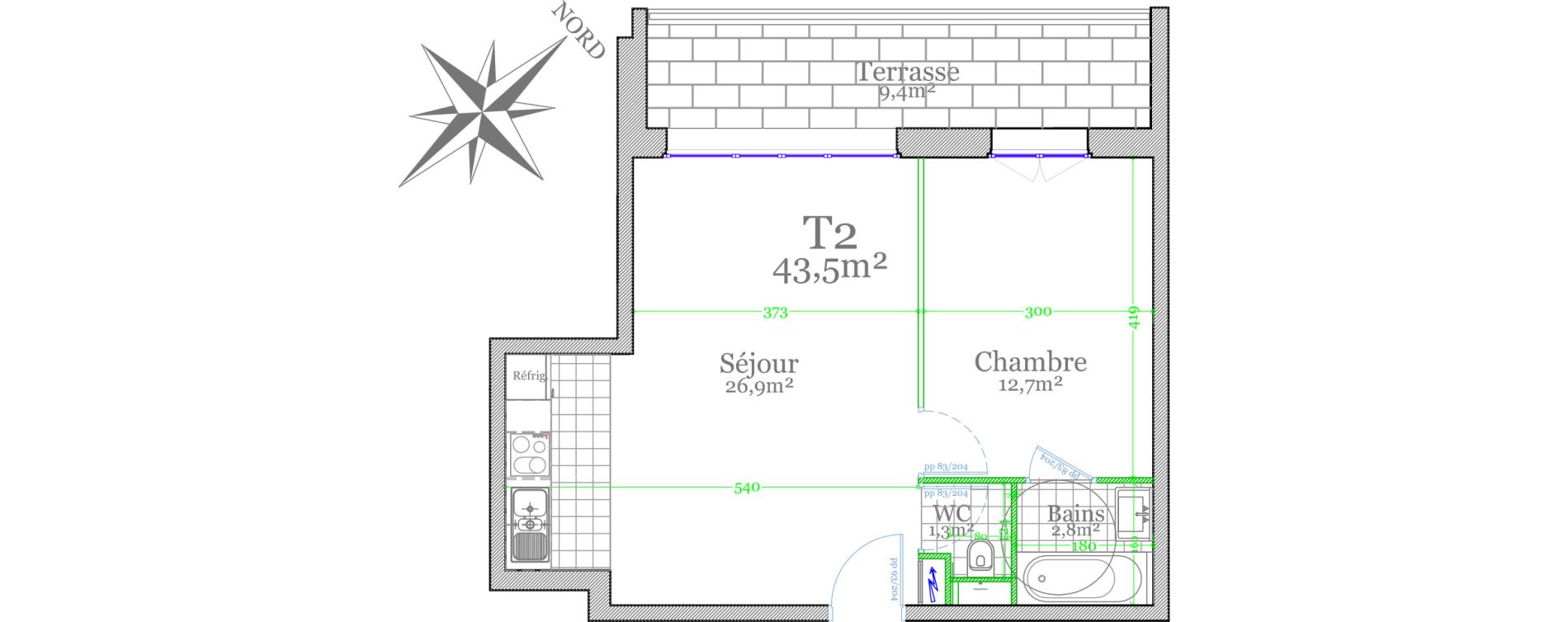 Appartement T2 de 43,50 m2 &agrave; Claye-Souilly Centre