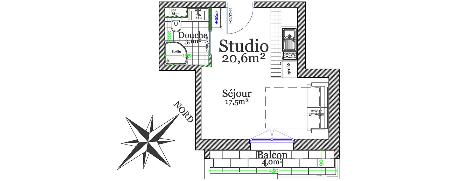 Studio de 20,60 m2 &agrave; Claye-Souilly Centre