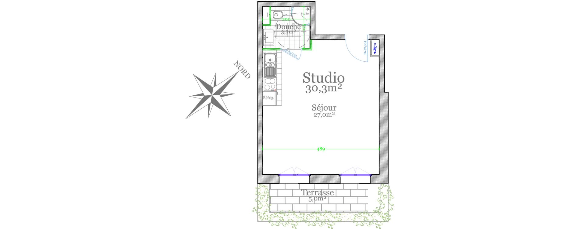 Studio de 30,30 m2 &agrave; Claye-Souilly Centre
