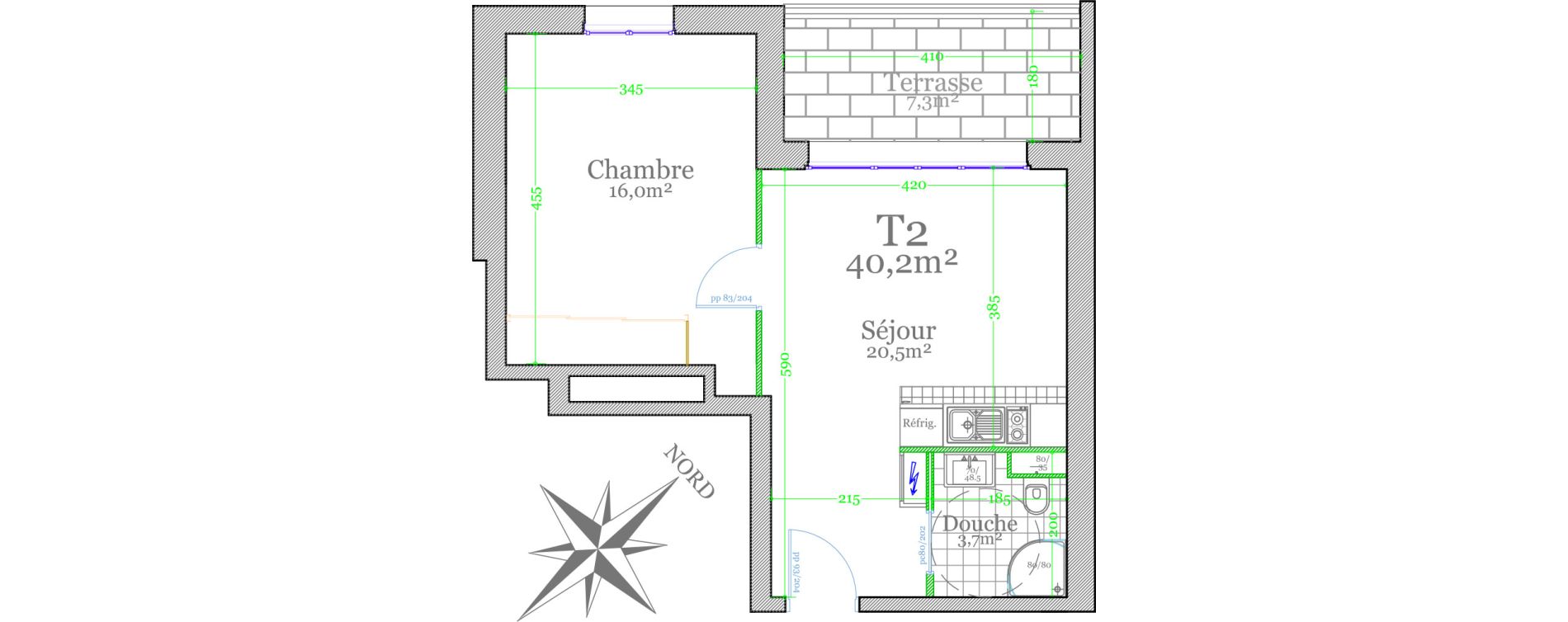 Appartement T2 de 40,20 m2 &agrave; Claye-Souilly Centre