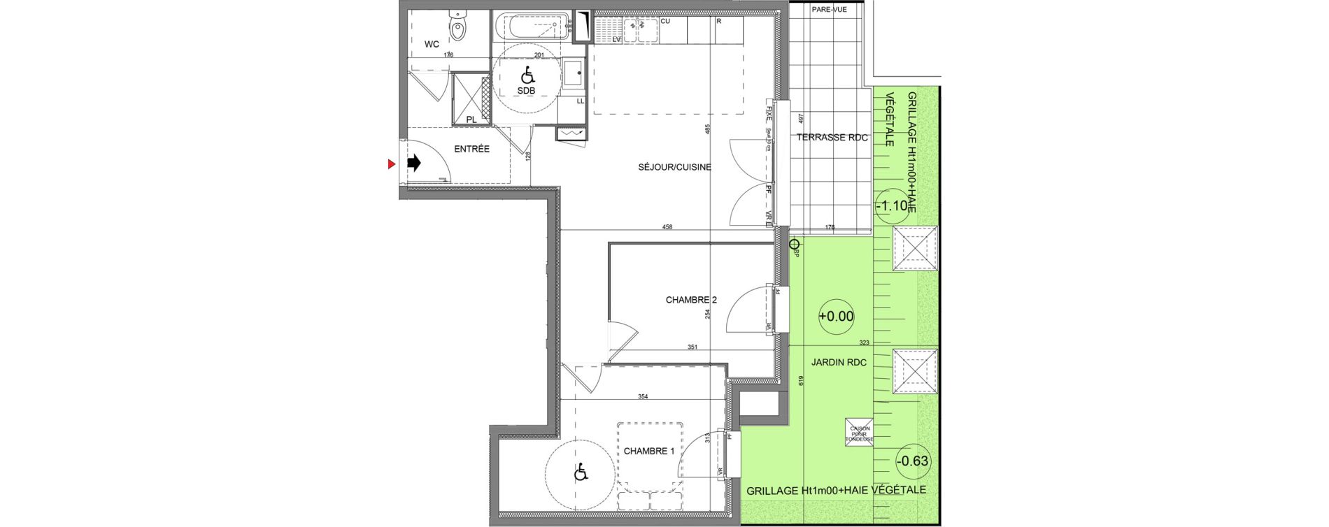Appartement T3 de 58,56 m2 &agrave; Coll&eacute;gien Centre