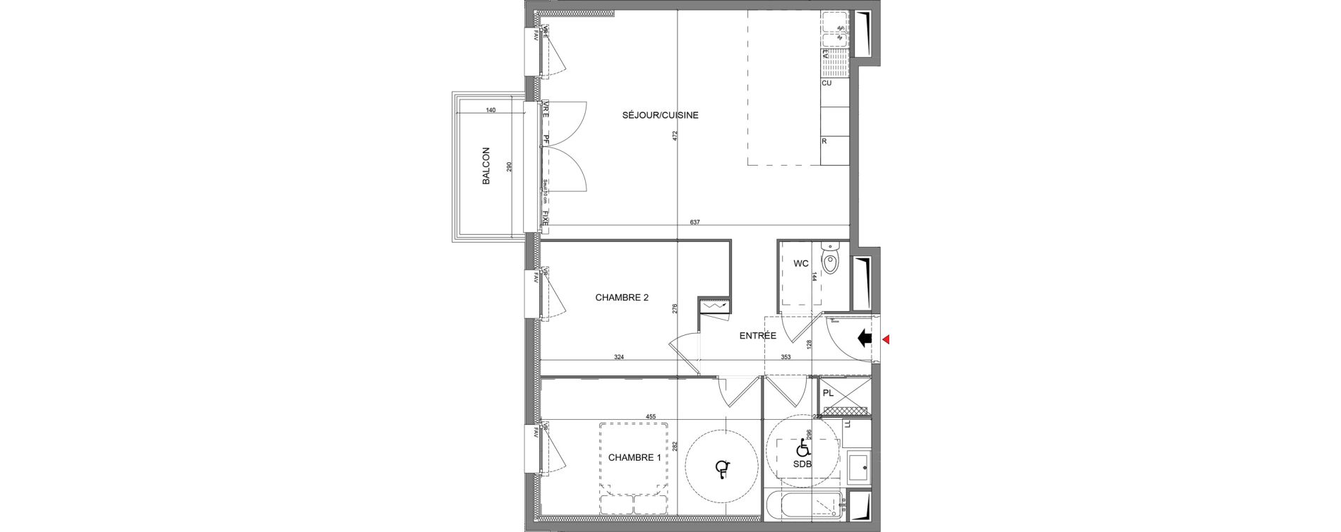 Appartement T3 de 66,55 m2 &agrave; Coll&eacute;gien Centre