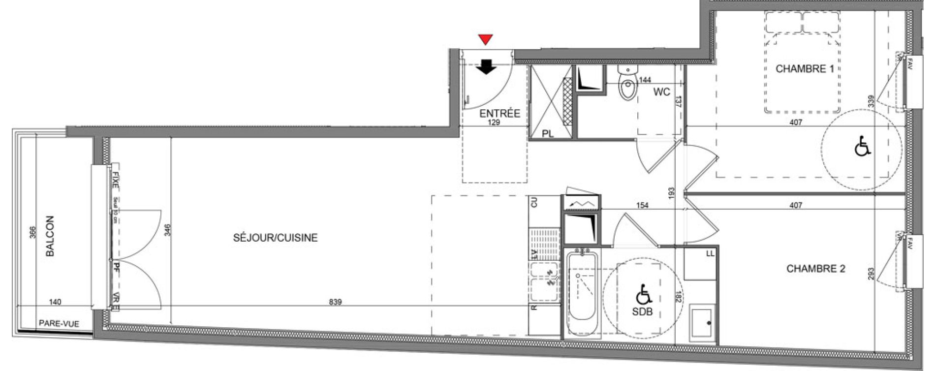 Appartement T3 de 68,10 m2 &agrave; Coll&eacute;gien Centre