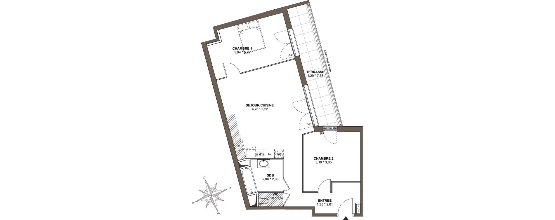 Appartement T3 de 72,60 m2 &agrave; Combs-La-Ville Mairie