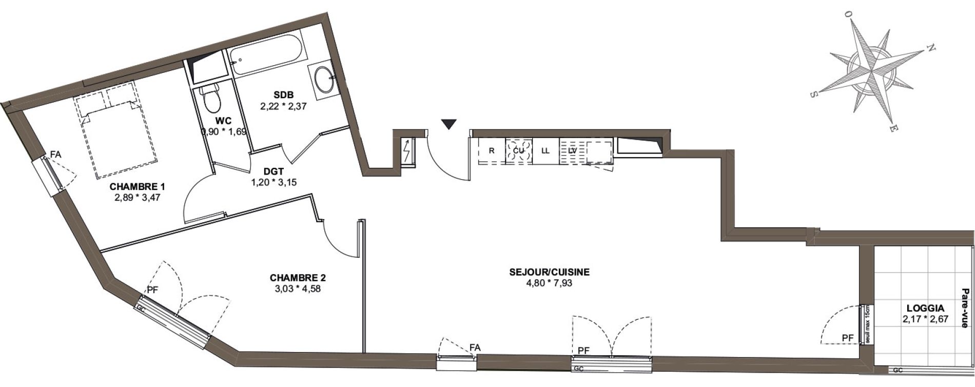 Appartement T3 de 80,98 m2 &agrave; Combs-La-Ville Mairie