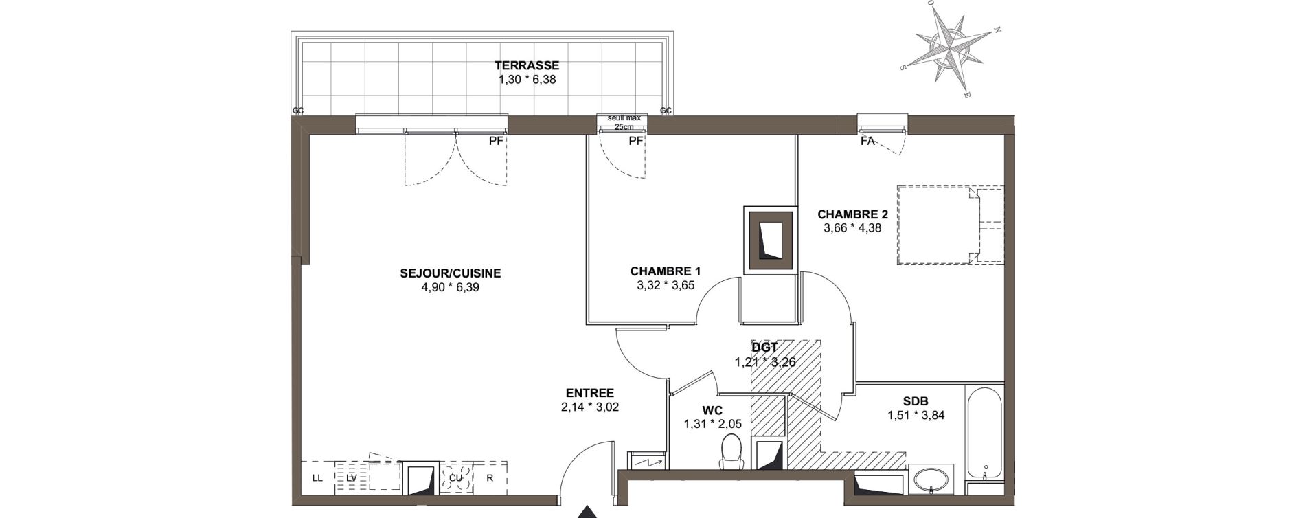 Appartement T3 de 73,64 m2 &agrave; Combs-La-Ville Mairie