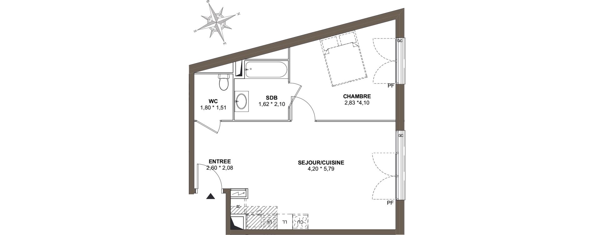 Appartement T2 de 51,04 m2 &agrave; Combs-La-Ville Mairie