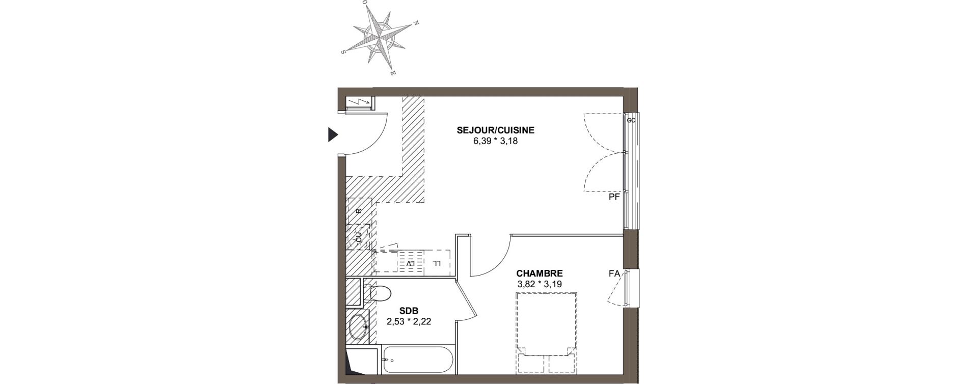 Appartement T2 de 39,50 m2 &agrave; Combs-La-Ville Mairie