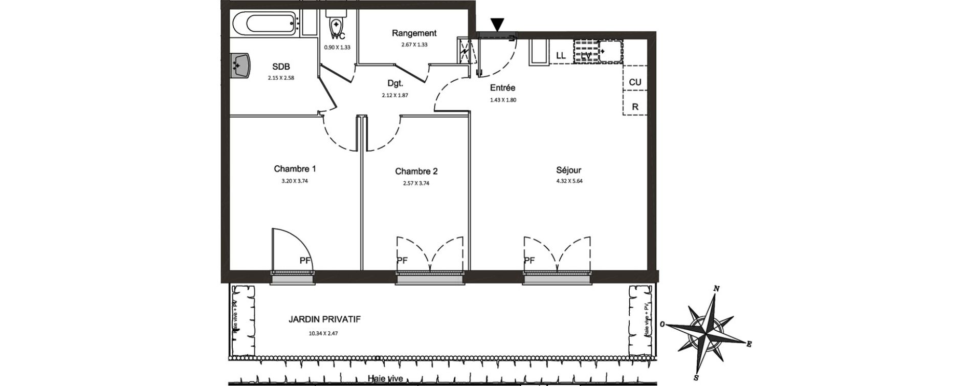 Appartement T3 de 59,78 m2 &agrave; Combs-La-Ville Centre