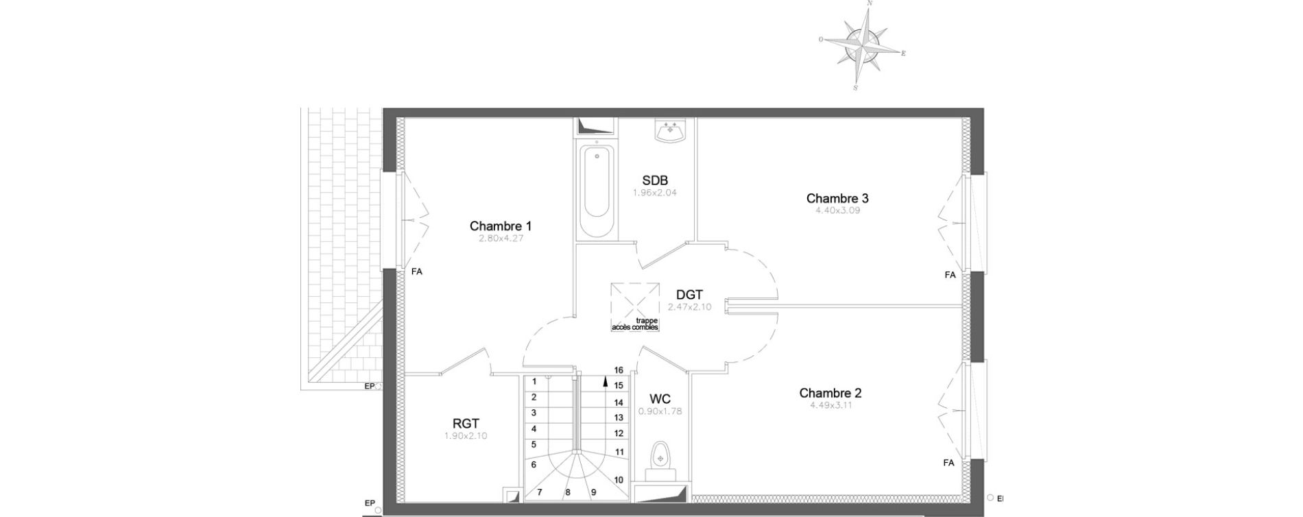 Maison T4 de 97,06 m2 &agrave; Combs-La-Ville Centre