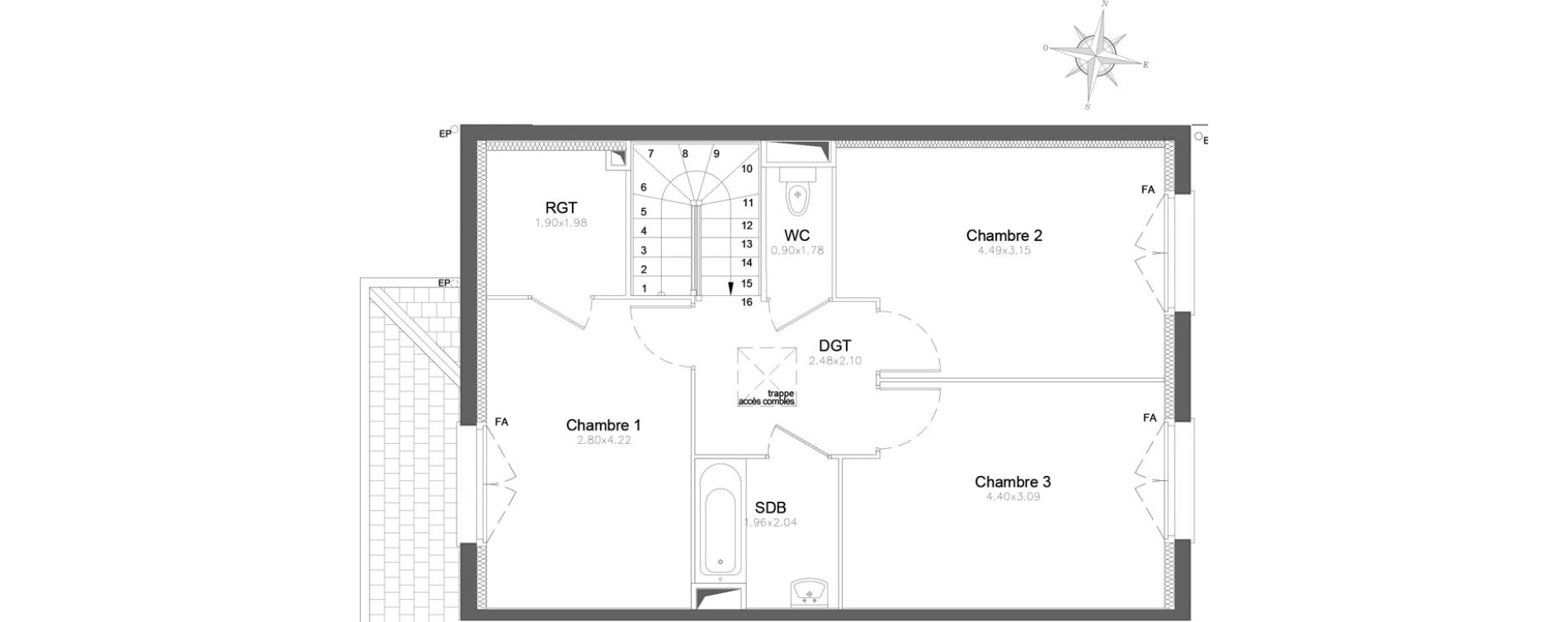 Maison T4 de 97,07 m2 &agrave; Combs-La-Ville Centre