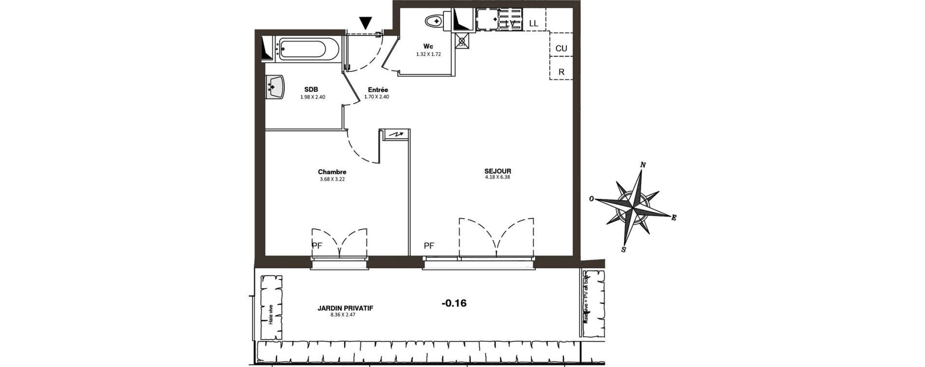Appartement T2 de 46,54 m2 &agrave; Combs-La-Ville Centre