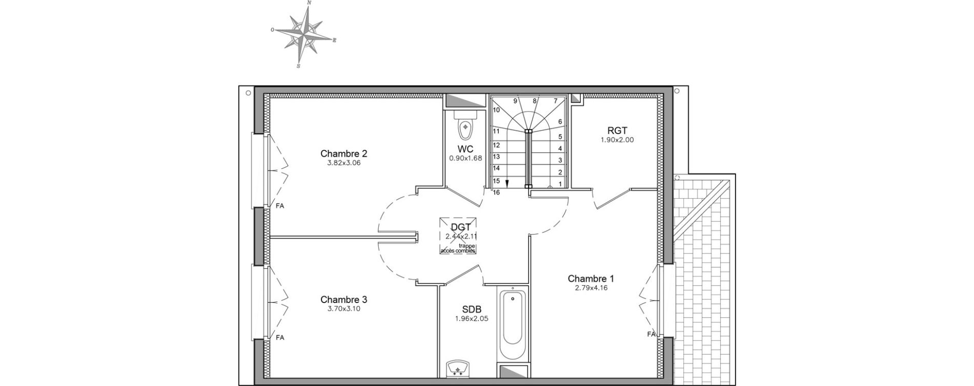 Appartement T4 de 87,27 m2 &agrave; Combs-La-Ville Centre