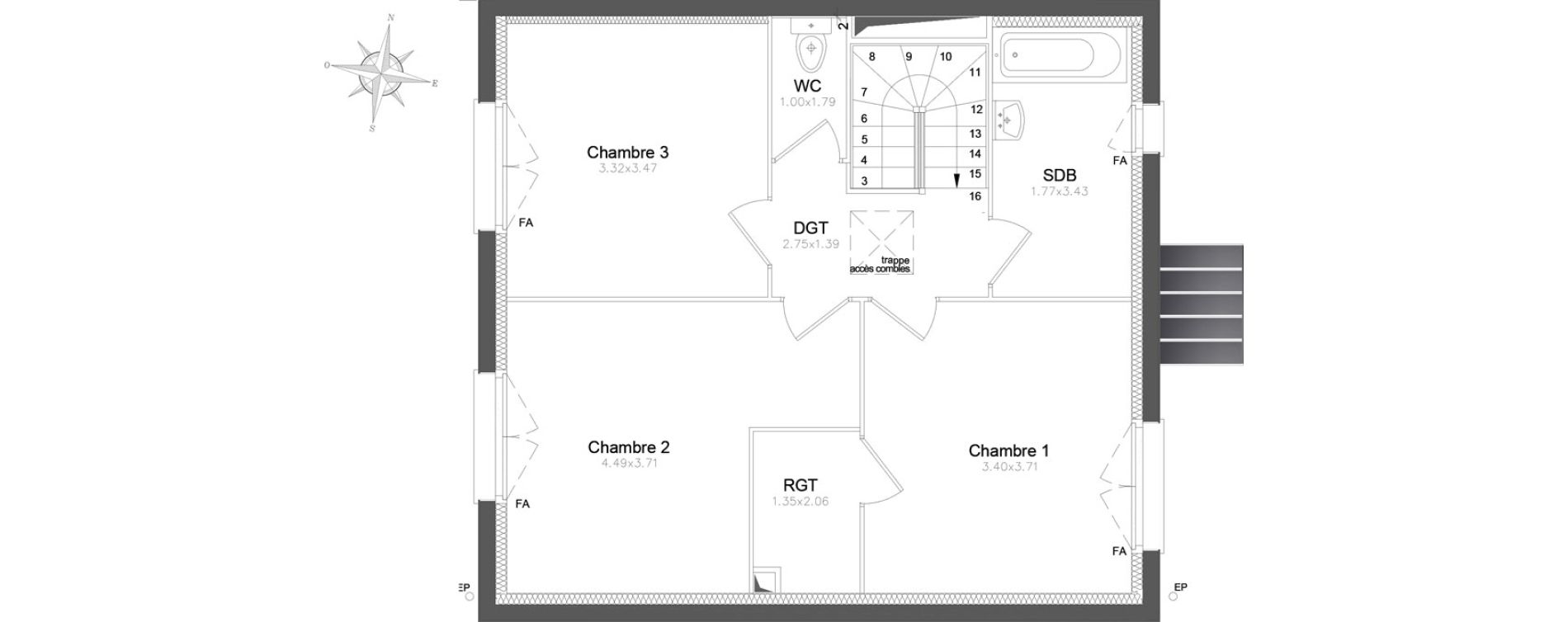 Appartement T4 de 90,99 m2 &agrave; Combs-La-Ville Centre