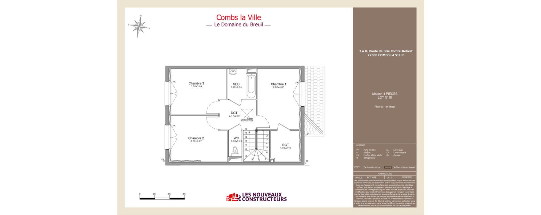 Appartement T4 de 86,30 m2 &agrave; Combs-La-Ville Centre