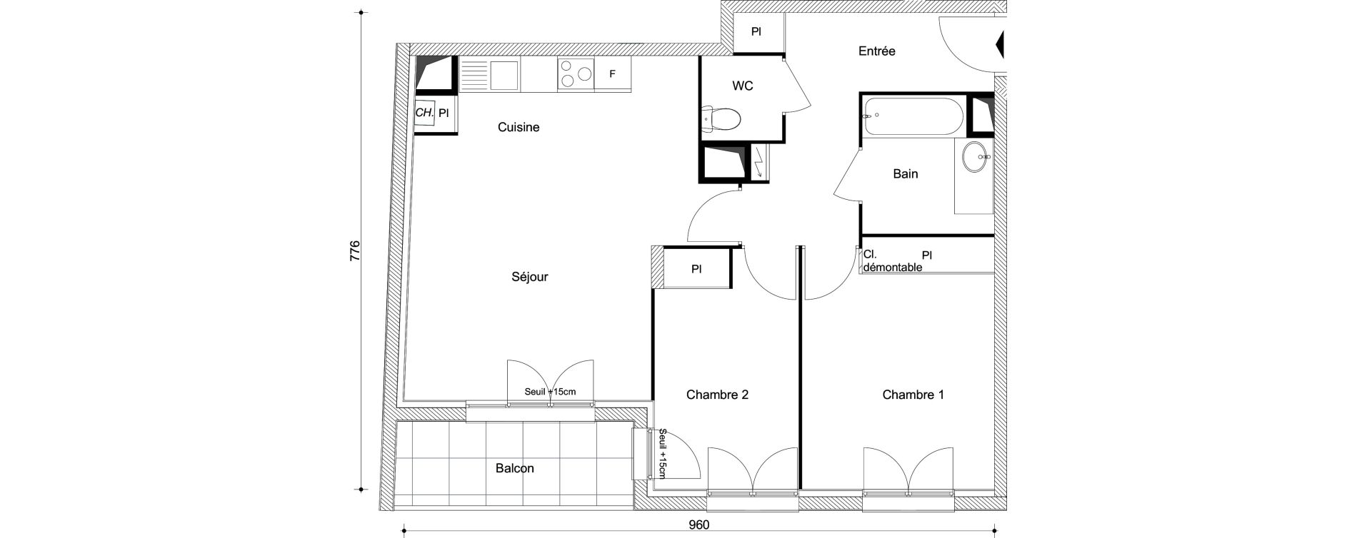 Appartement T3 de 61,55 m2 &agrave; Combs-La-Ville R&eacute;publique