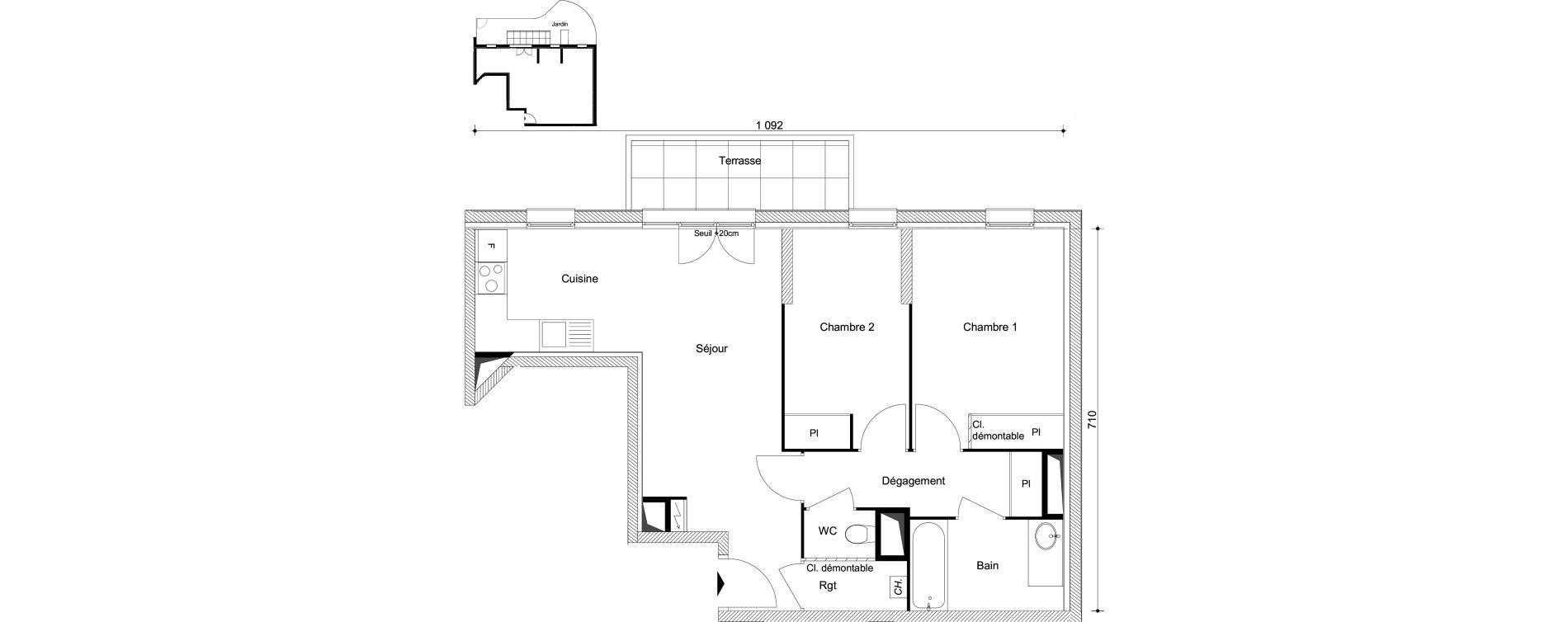 Appartement T3 de 57,01 m2 &agrave; Combs-La-Ville R&eacute;publique