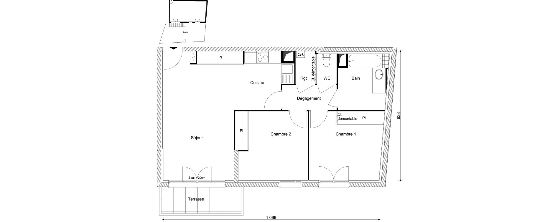 Appartement T3 de 66,75 m2 &agrave; Combs-La-Ville R&eacute;publique