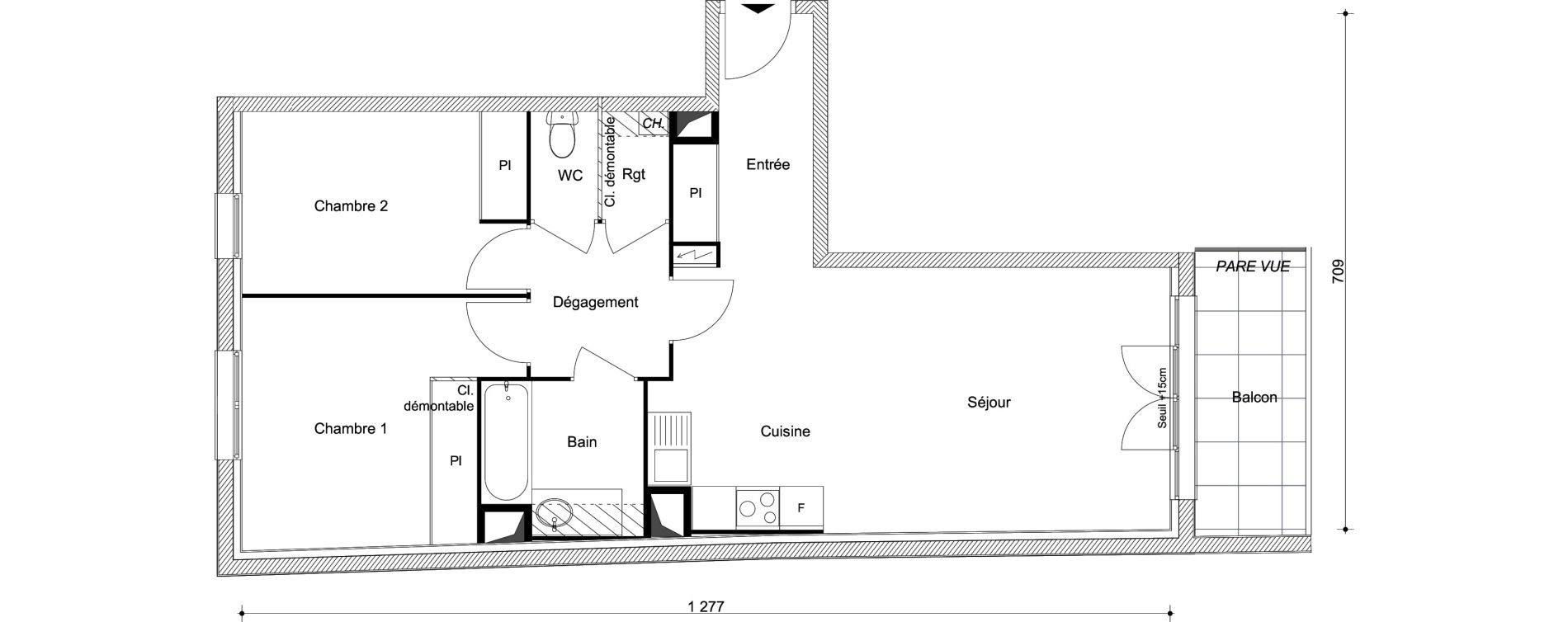 Appartement T3 de 63,43 m2 &agrave; Combs-La-Ville R&eacute;publique