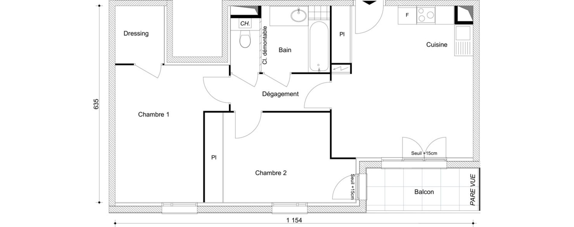 Appartement T3 de 61,69 m2 &agrave; Combs-La-Ville R&eacute;publique