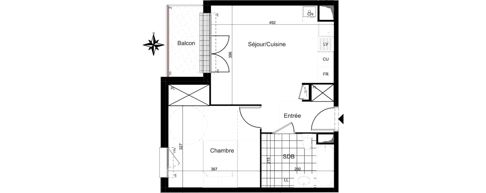 Appartement T2 de 41,32 m2 &agrave; Combs-La-Ville La grande ferme - la coupole