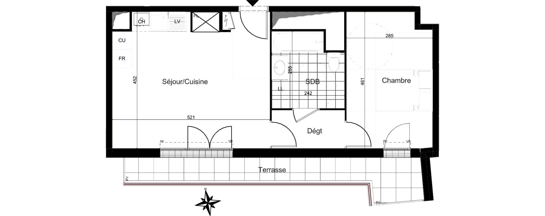 Appartement T2 de 44,14 m2 &agrave; Combs-La-Ville La grande ferme - la coupole